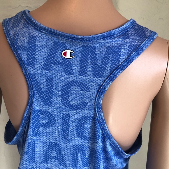 Champion Women’s Size M Monogrammed Logo Blue Tank-Top Athletic Race-Back Shirt - Picture 5 of 16